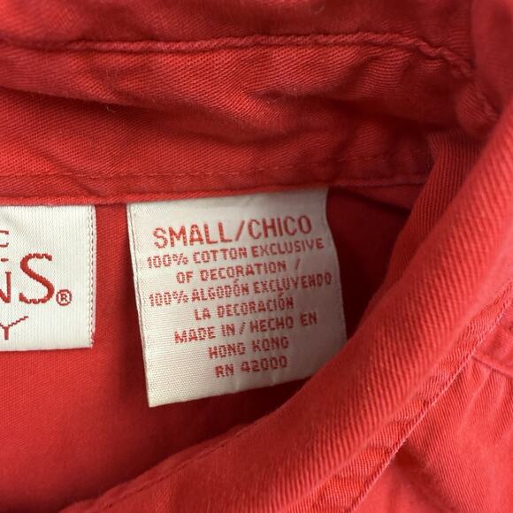 Vintage Christmas Shirt Womens Small S Red Reindeer Button Up Long Sleeve - Picture 10 of 11